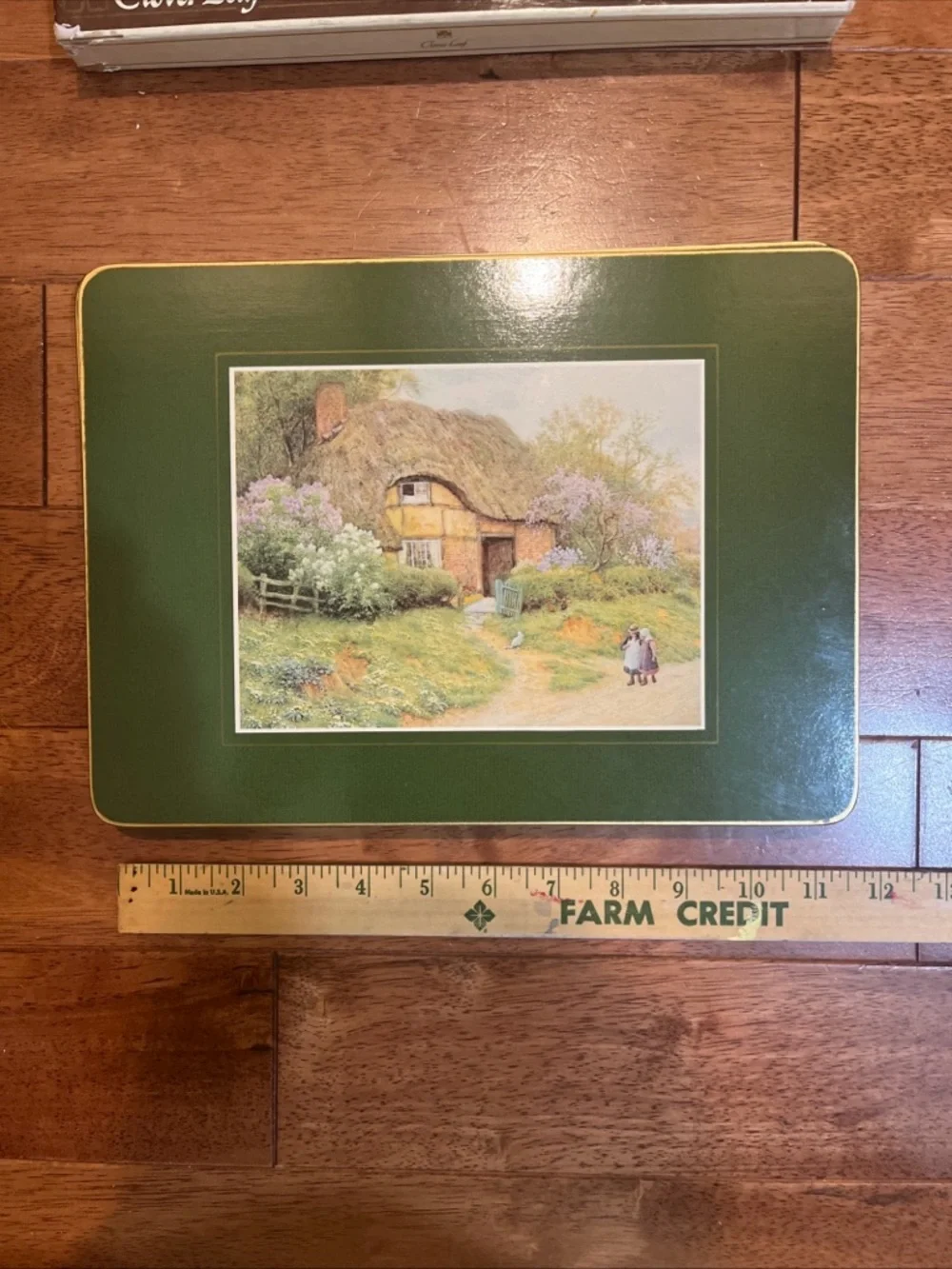 Clover Leaf Green Placemat Set of 6 with Cottage Artwork